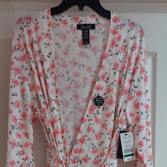 René Rofé Pink Flower Robe and Chemise set Sz L - Picture 4 of 9
